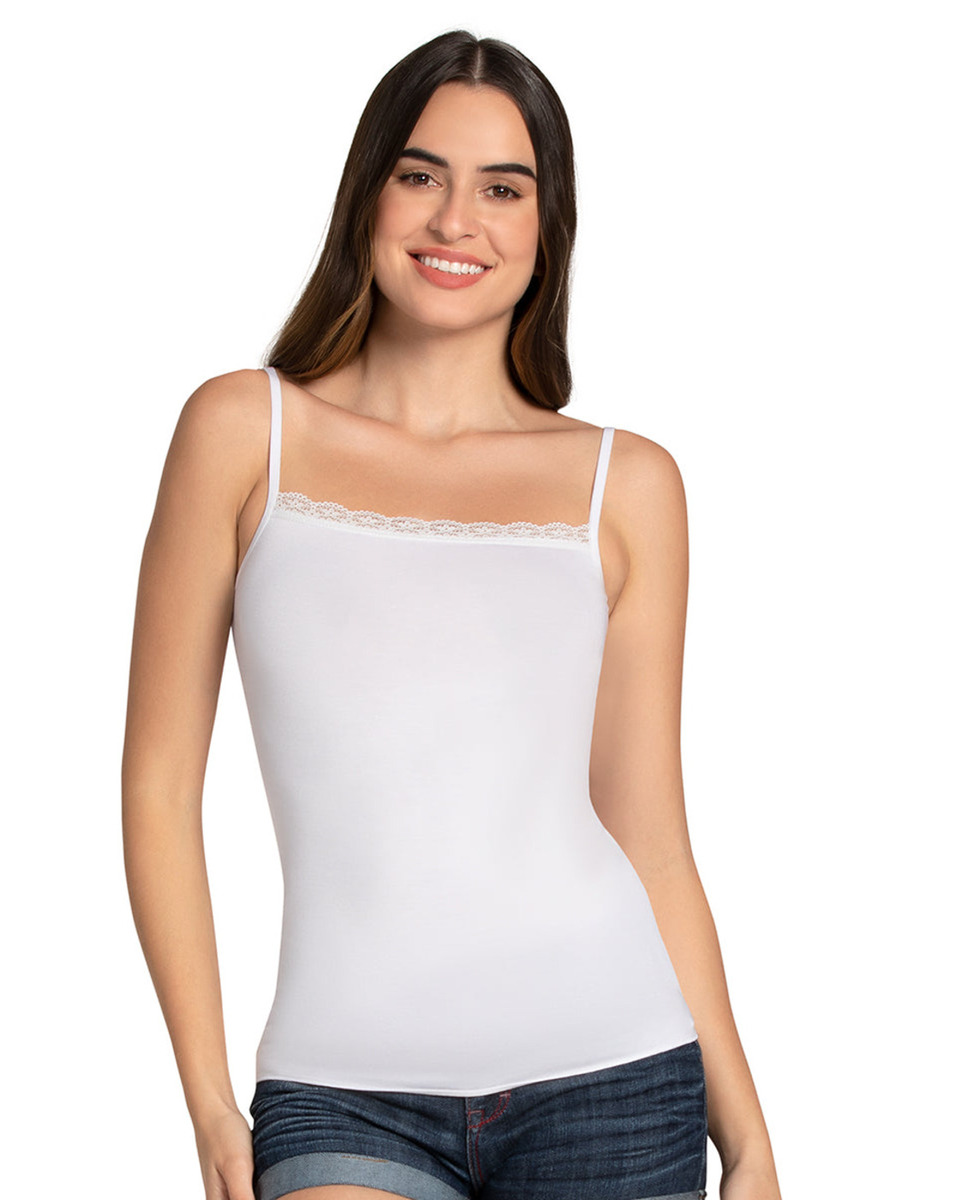 Amante Ladies Solid White Camisole Double Extra Large