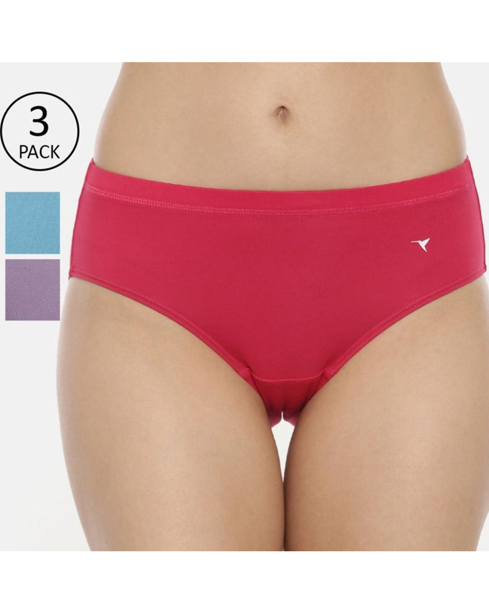 Blossom Ladies Solid Assorted Colour 3 Pieces set Panties Large
