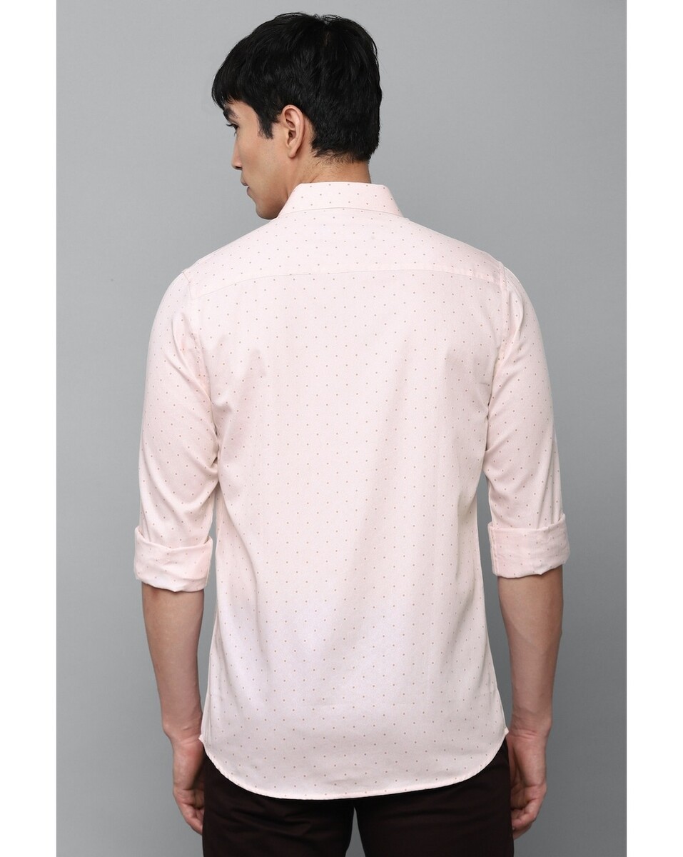 Allen Solly Mens Slim Fit Pink Print Formal Shirt
