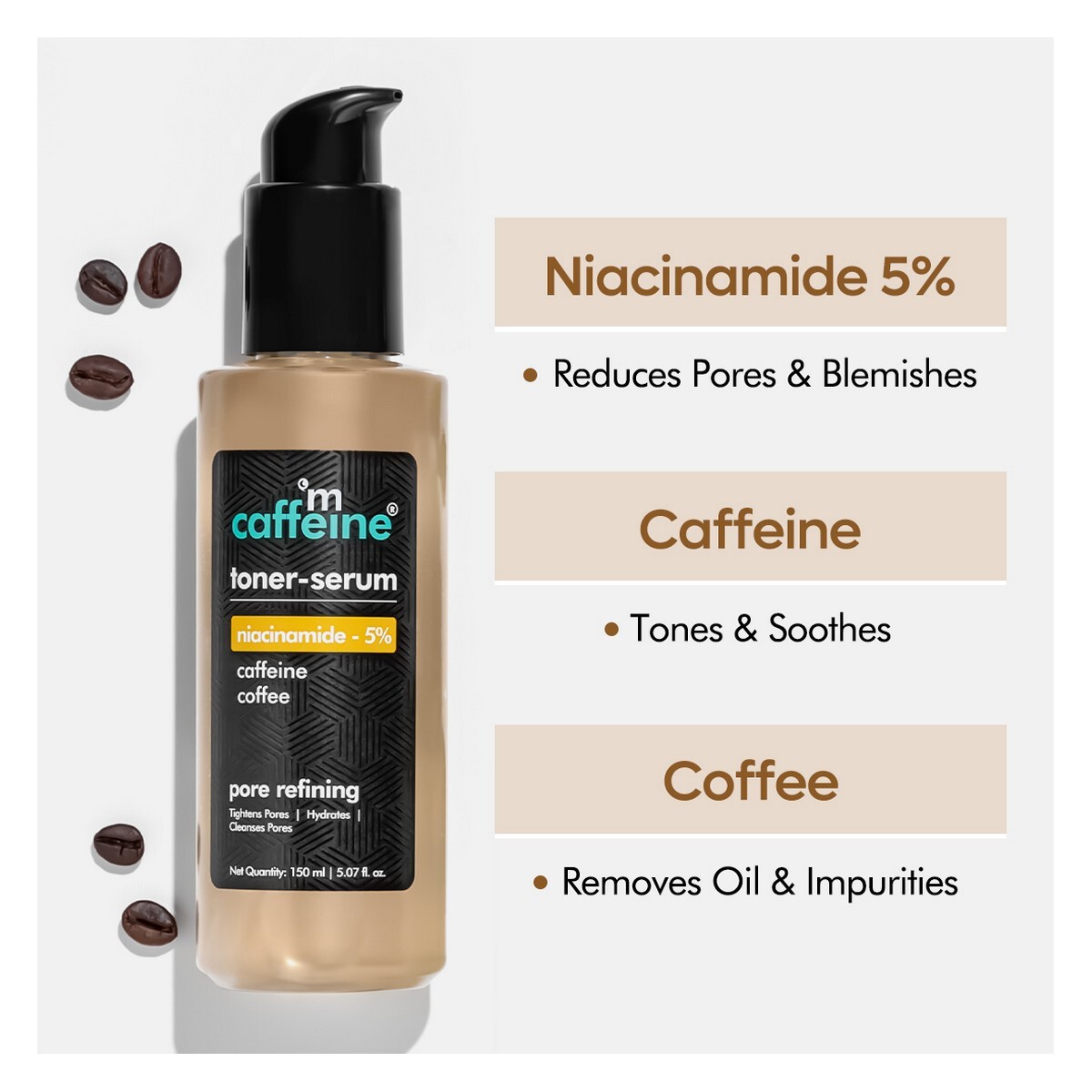 mCaffeine Toner Serum- Niacinamide 5% & Coffee