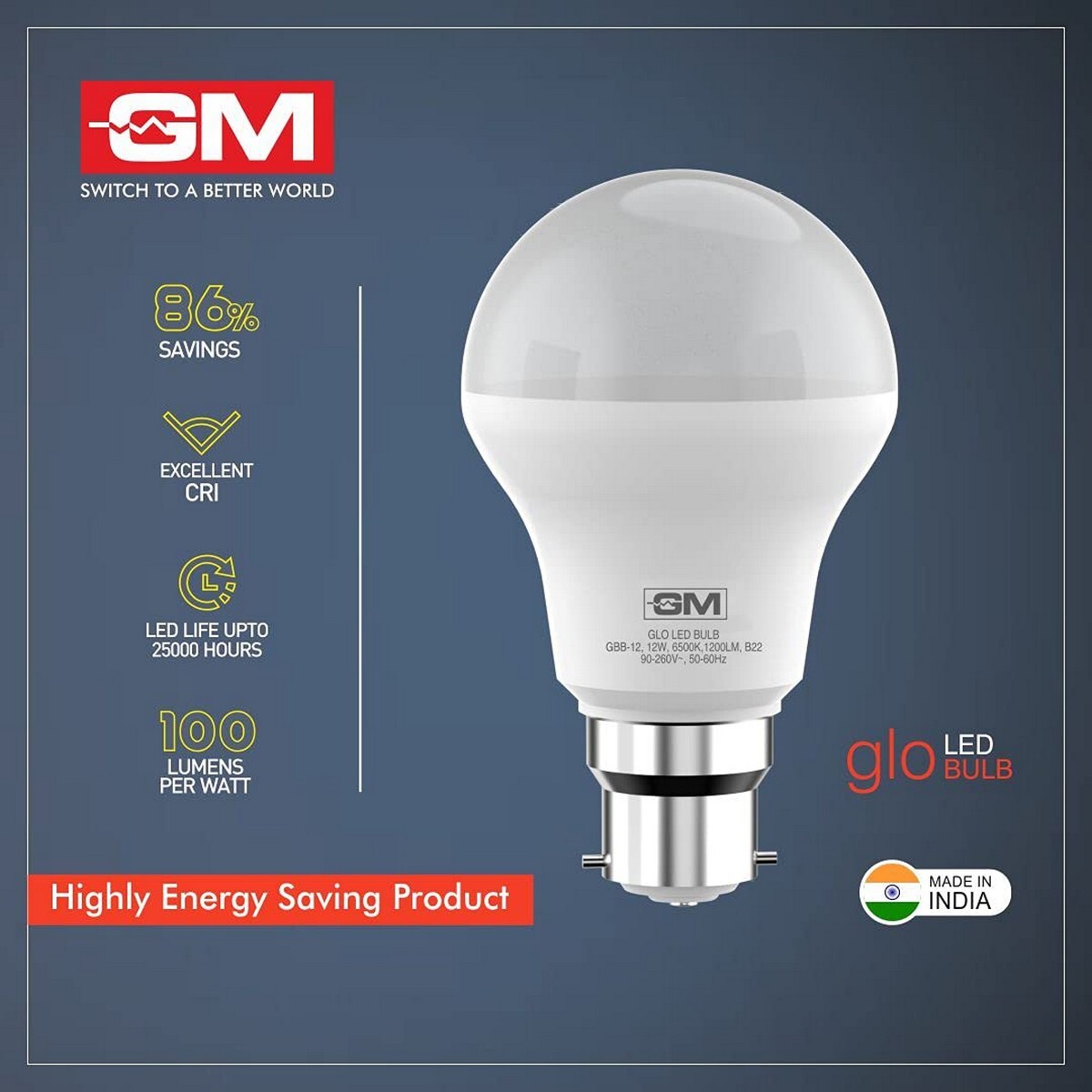GM Glo 12Watt LED Bulb B22