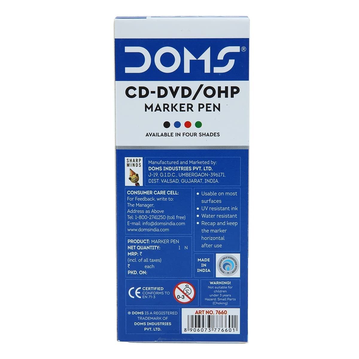 Doms CD-DVD/OHP Marker Blue 7660