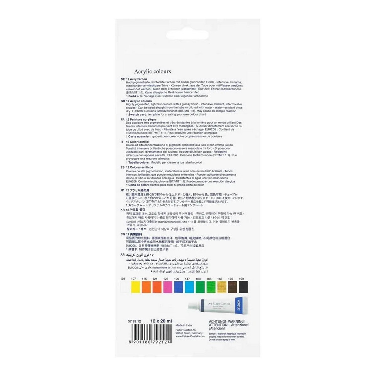 Faber Castell Acrylic Tube Color 12s-142012
