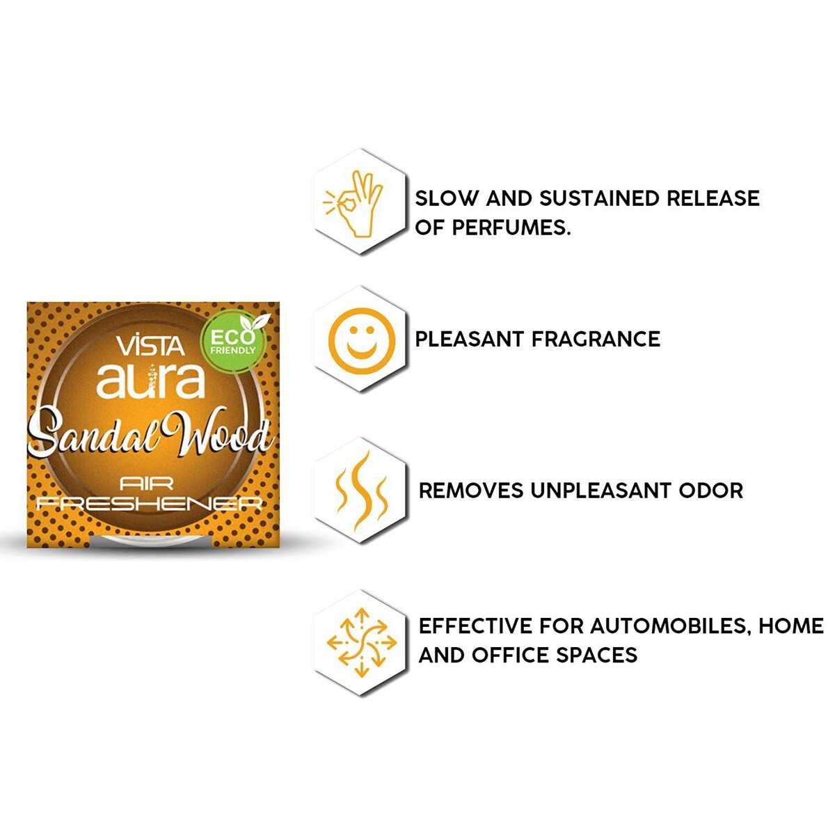 Vista Auto Care Aura Air Freshner Gel Sandel 50G