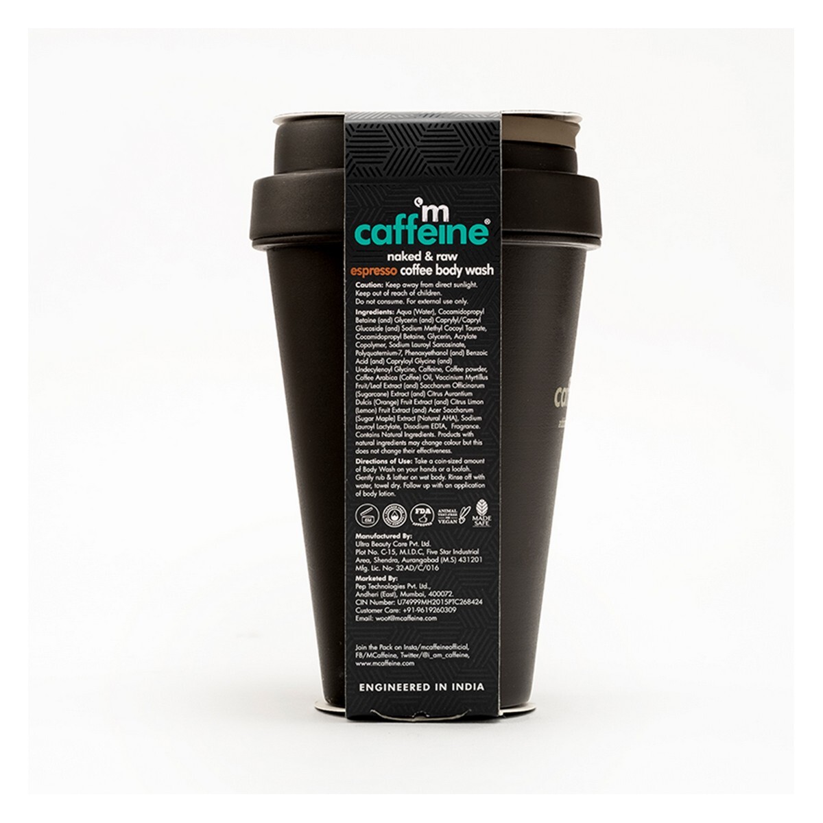 mCaffeine Naked & Raw Coffee Espresso Body Wash (300 ml)