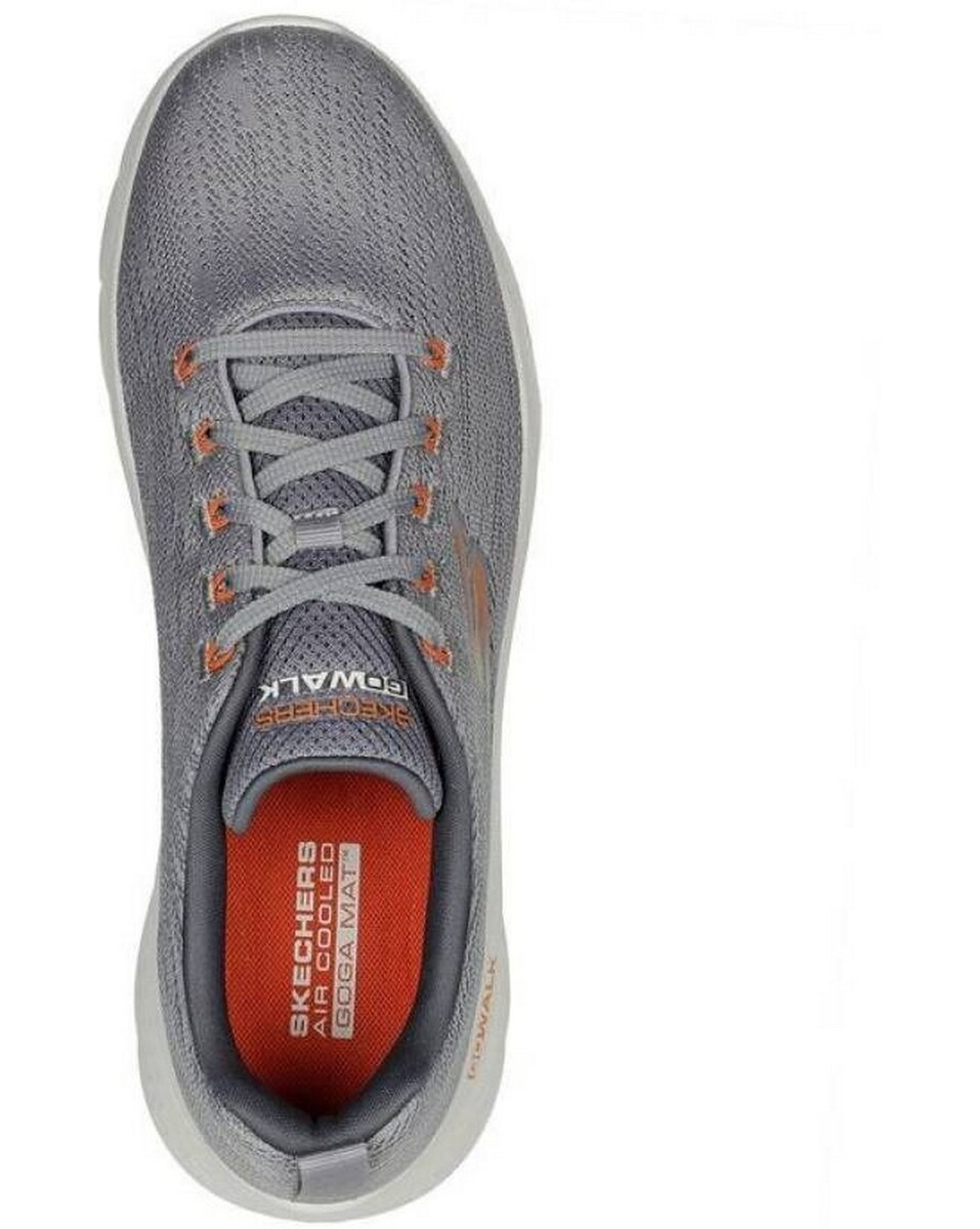 Skechers Mens Textile Grey Lace-Up Sports Shoe