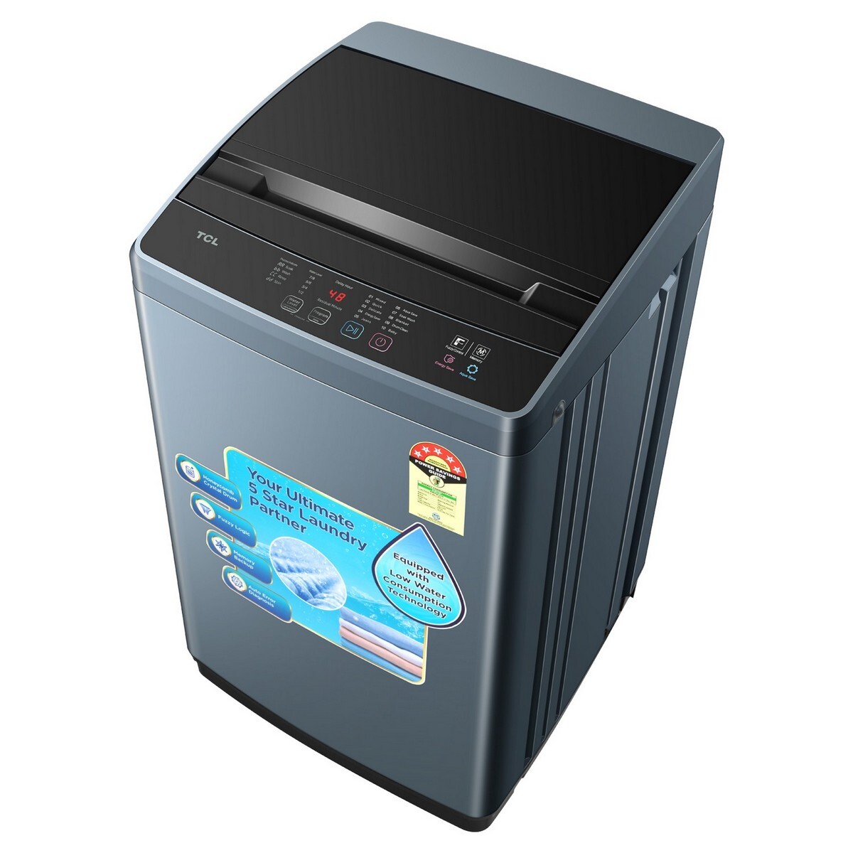 TCL Fully Automatic Top Load Washing Machine F3075TGL Dark Gray 7.5Kg