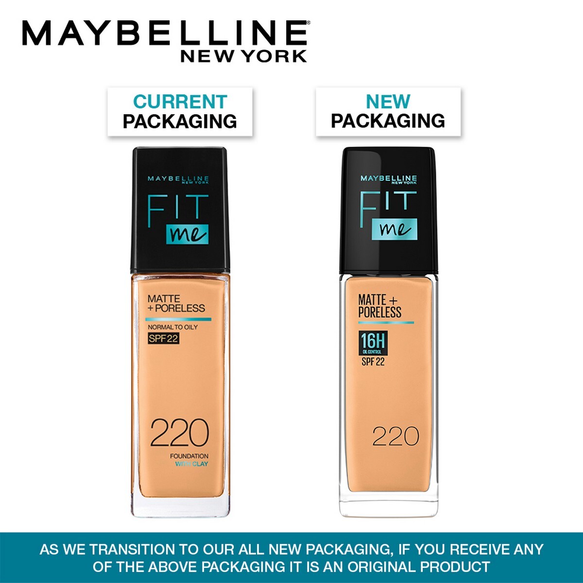 Maybelline New York Fit Me Matte + Poreless Liquid Foundation, 220 Natural Beige , Matte Foundation , Oil Control Foundation , Foundation With SPF, 30 ml
