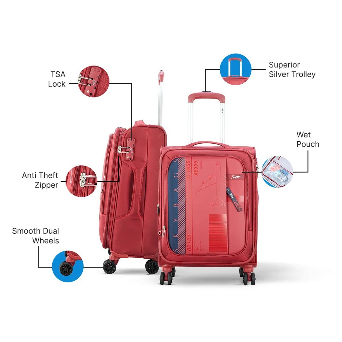 Skybags Soft Spinner Airway Pro 71cm Red