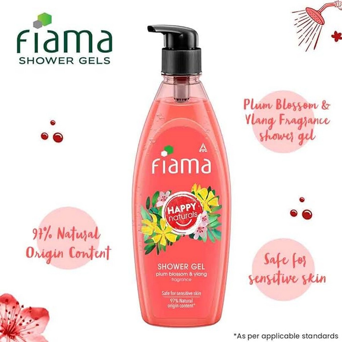 Fiama Happy Naturals Shower Gel Plum Blossom And Ylang 500Ml