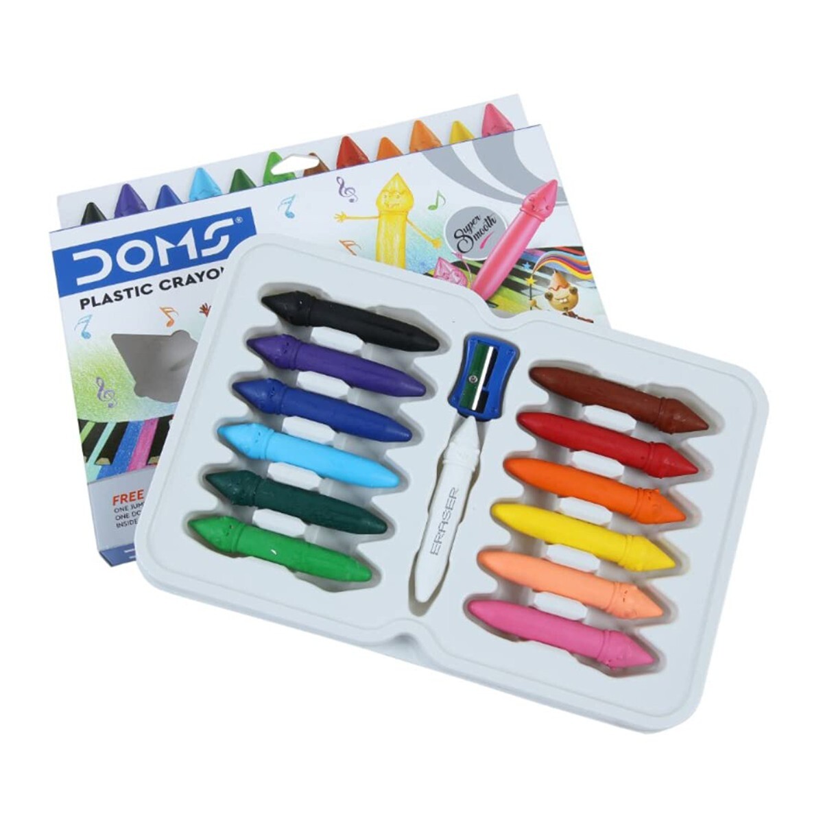 Doms Dommymate Plastic Crayons 12s 8119