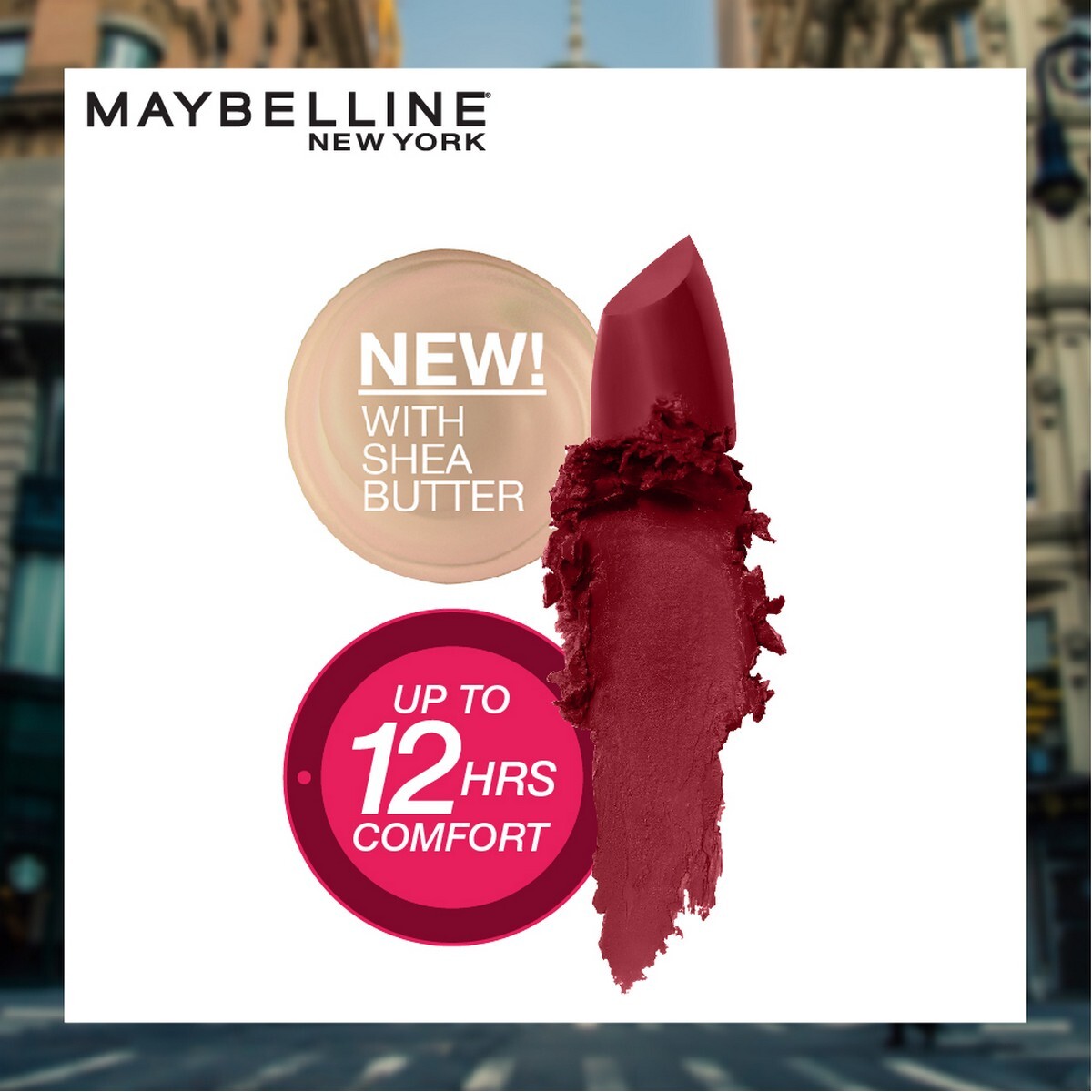 Maybelline New York Color Sensational Creamy Matte Lipstick, 695 Divine Wine, 3.9g