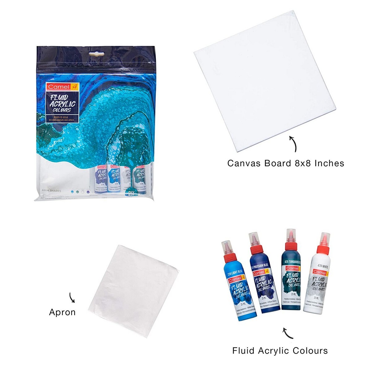 Camlin Fluid Acrylic Kit Aqua-3212896