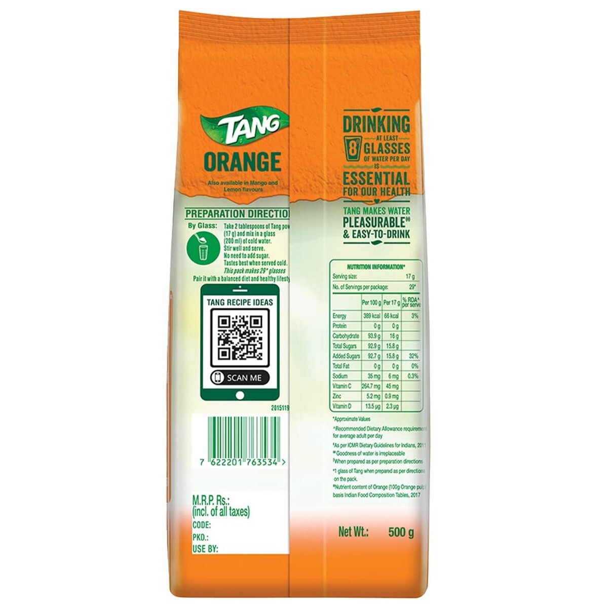 Tang Drink Orange Pouch 500g