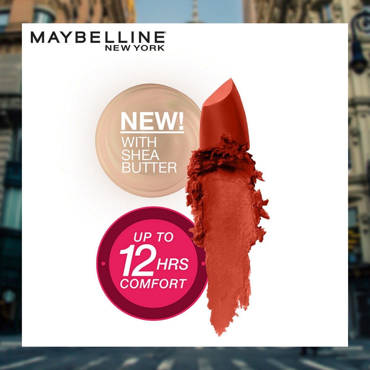 Maybelline New York Color Sensational Creamy Matte Lipstick, 674 Madison Red, 3.9g