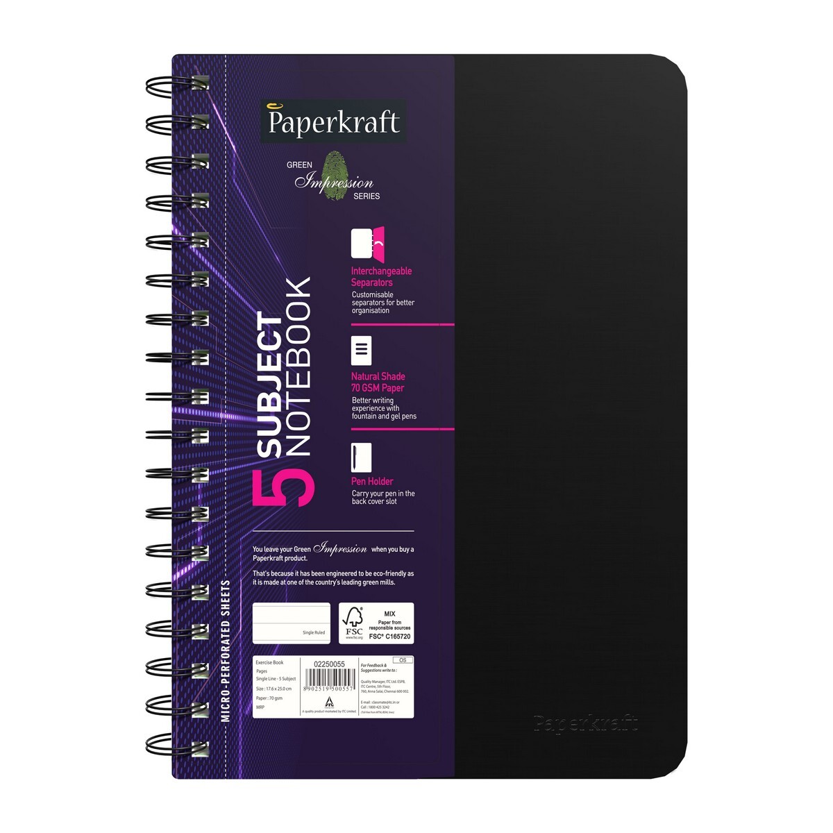 Classmate Notebook Green Impression 5S-2250055 Assorted Colour & Design