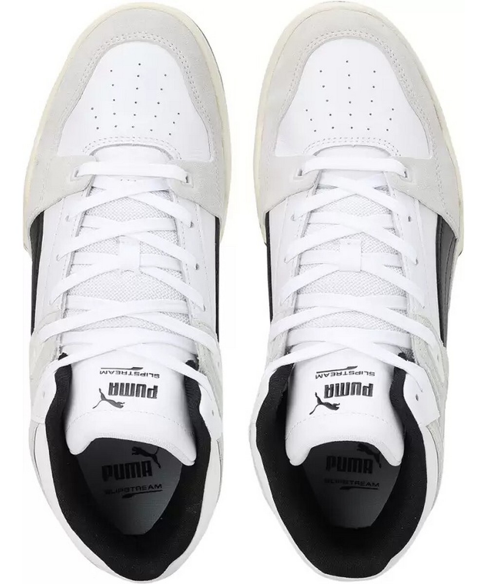 Puma Mens Leather White Lace-Up Sports Shoe