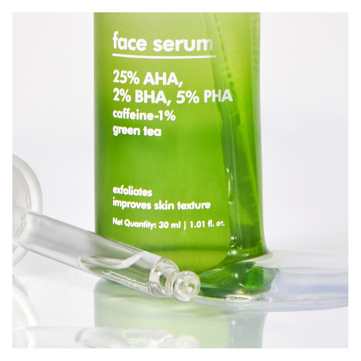 mCaffeine Green Tea Face Serum with 25% AHA, 2% BHA, 5% PHA