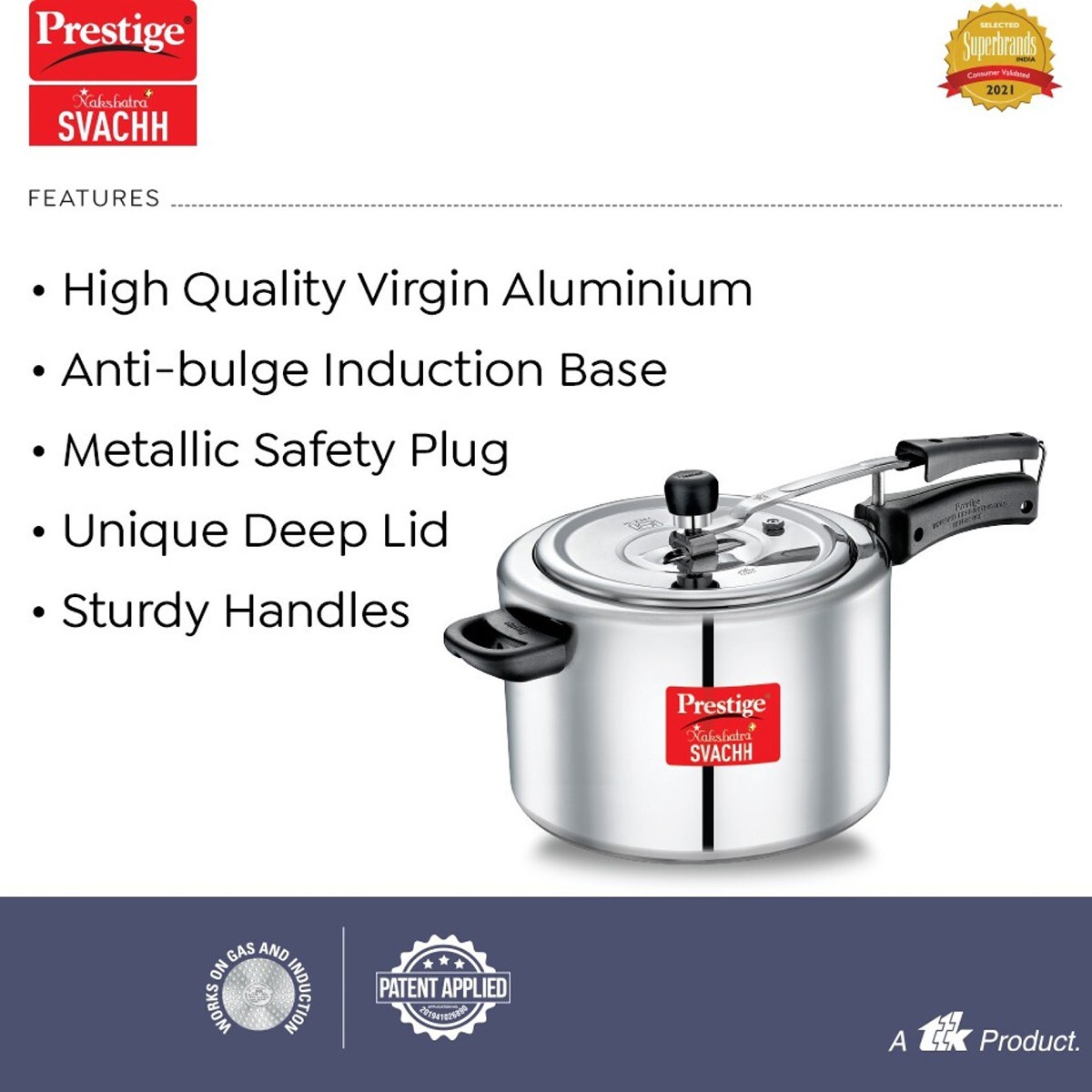 Prestige Nakshatra Plus Svachh AIuminium 5+3 Ckr 2L