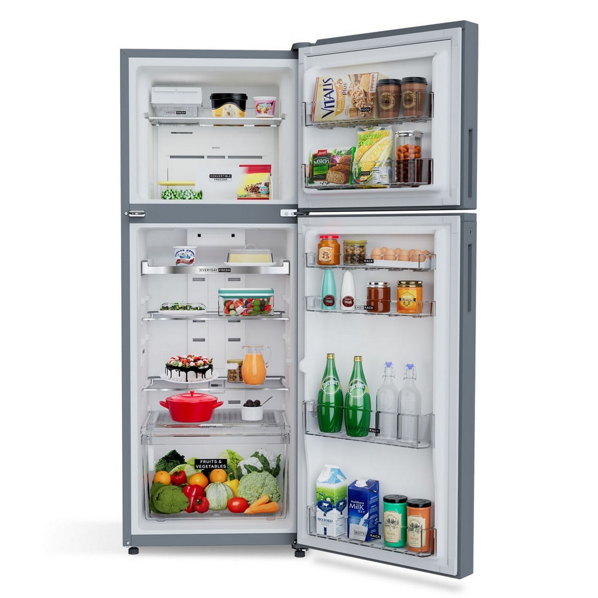 Whirlpool Intellifresh Pro 308L Convertible Frost Free Double-Door Refrigerator Cnv375 Illusia Steel