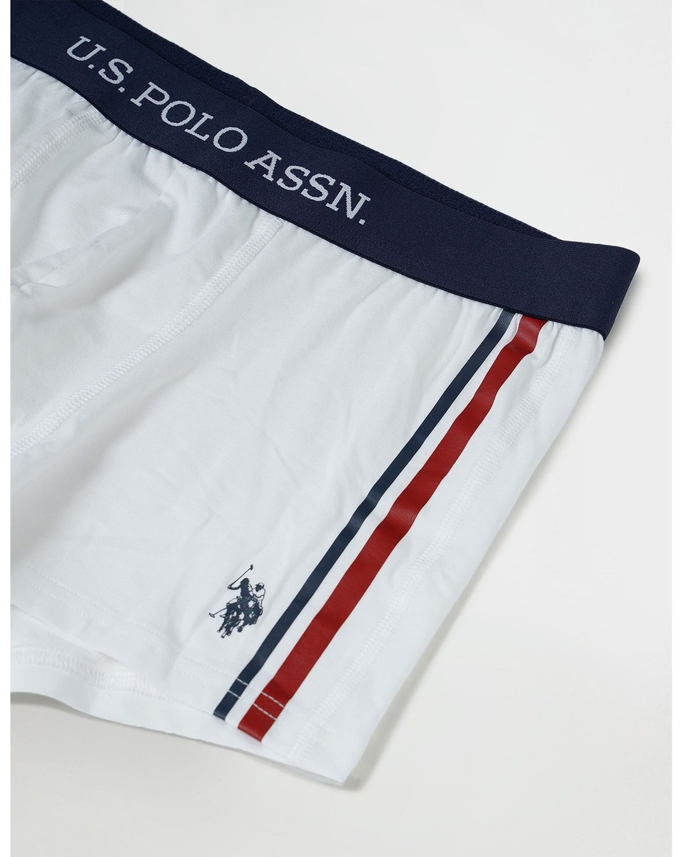 US POLO Mens Trunk ET001 Solid W/Sgn White, Small