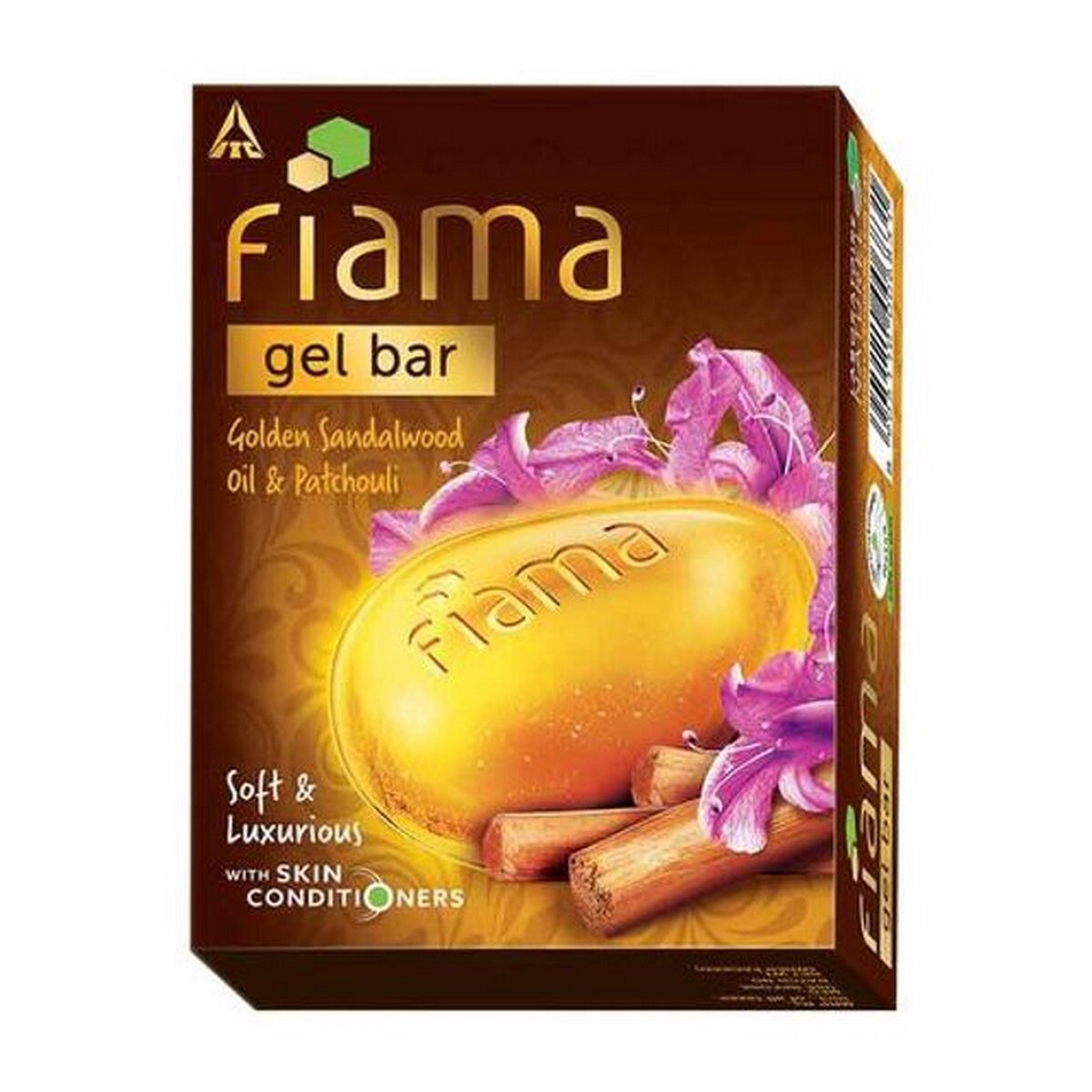 Fiama Gel Bathing Bar - Golden Sandalwood Oil & Patchouli With Conditioners For Soft & Luxurious Skin, 125 G
