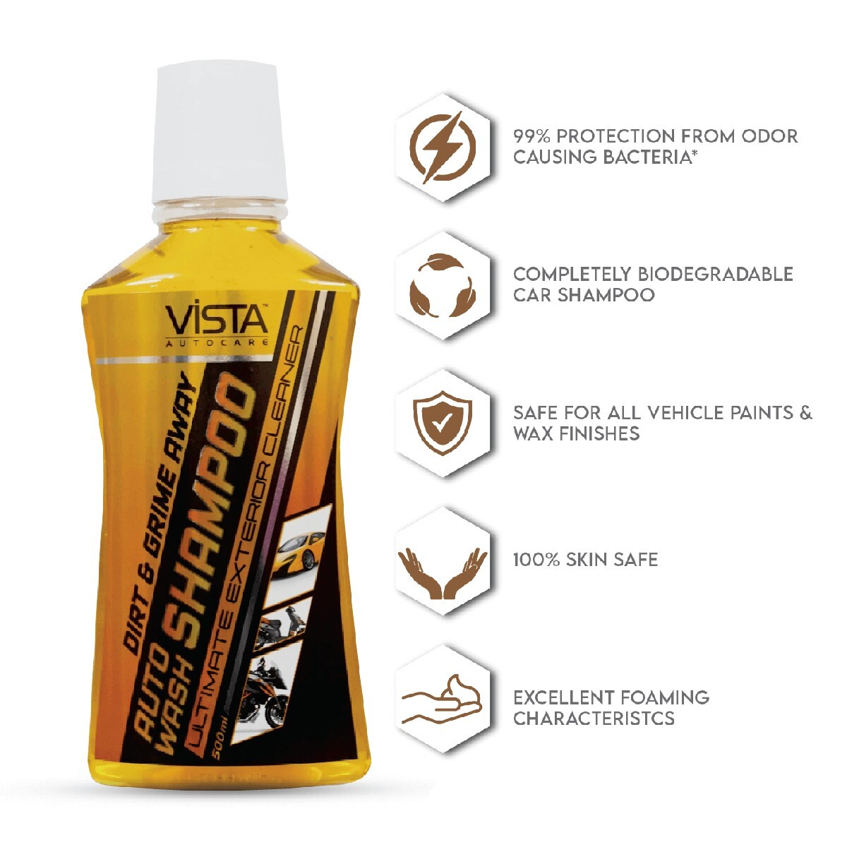 Vista Auto Care Wash Shampoo 500Ml