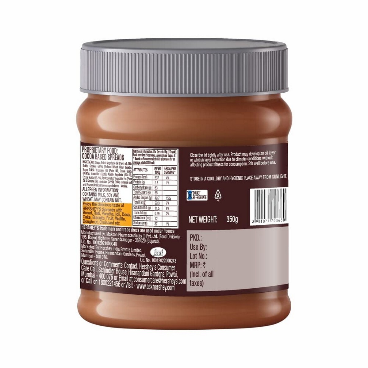Hersheys Spreads - Cocoa With Cookies 350g