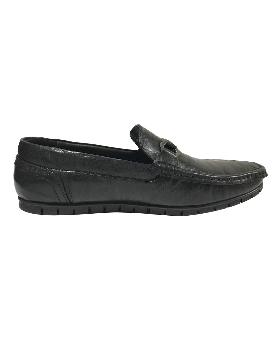 Cortigiani Mens Leather Black Slip-on Formal Shoes