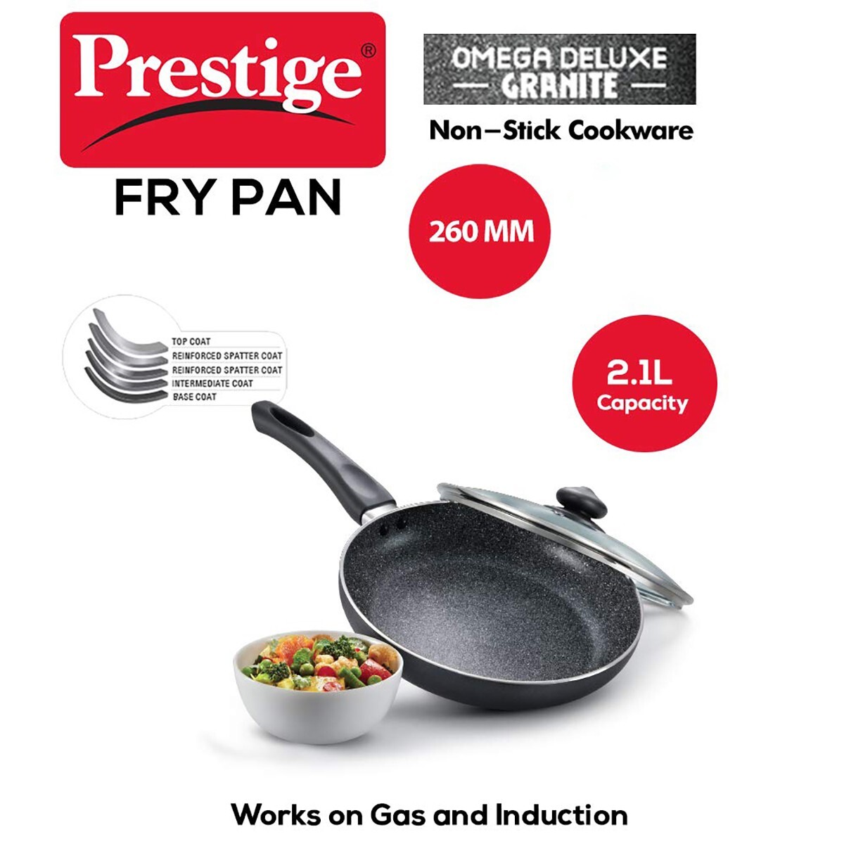 Prestige Deluxe Granite Fry Pan 260 With Lid