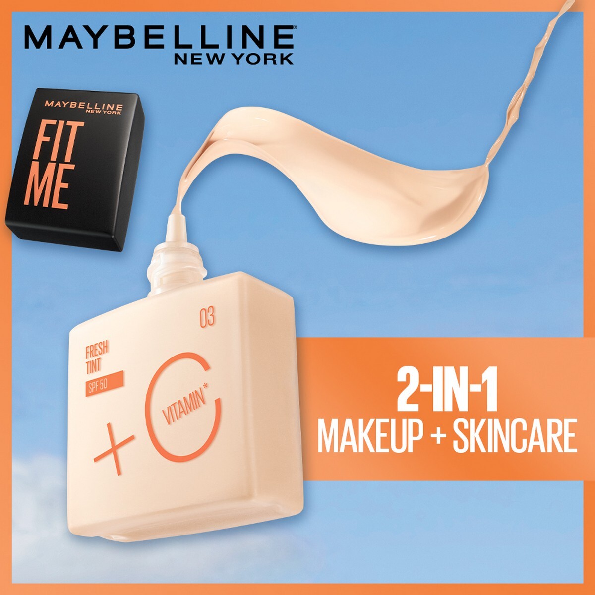 Maybelline New York Fit Me Fresh Tint With SPF 50 & Vitamin C, Shade 06 , Natural Coverage Skin Tint For Daily Use