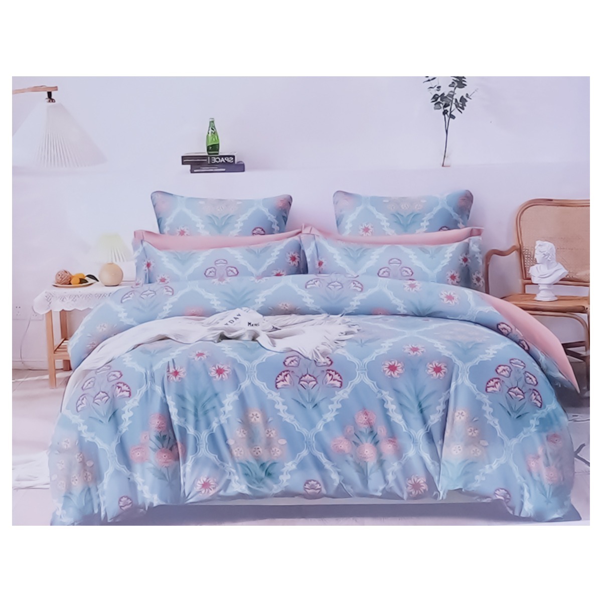 Home well Bed Sheet King size Iconic Bed Sheet Assorted Colour and Assorted Design | Set of 3