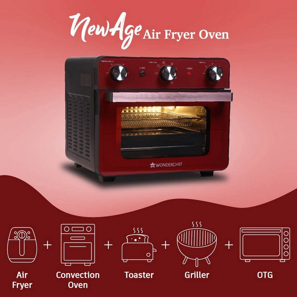 Wonderchef Oven Crimson Edge Air Fryer Oven 23L