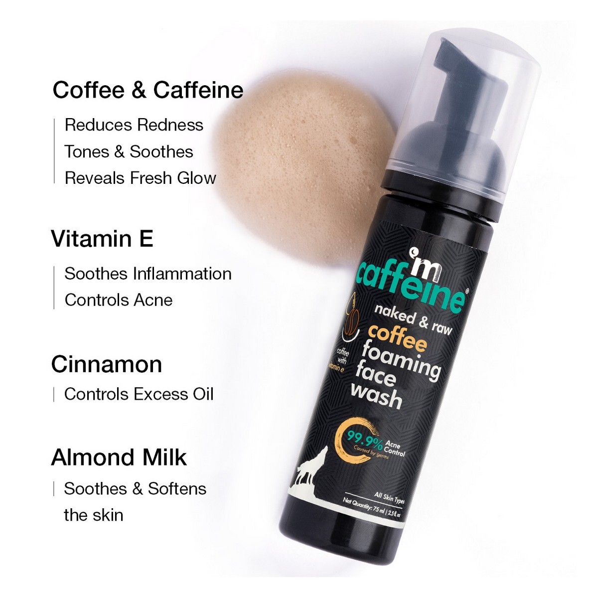 mCaffeine Anti Acne Coffee Foaming Face Wash(75 ml)