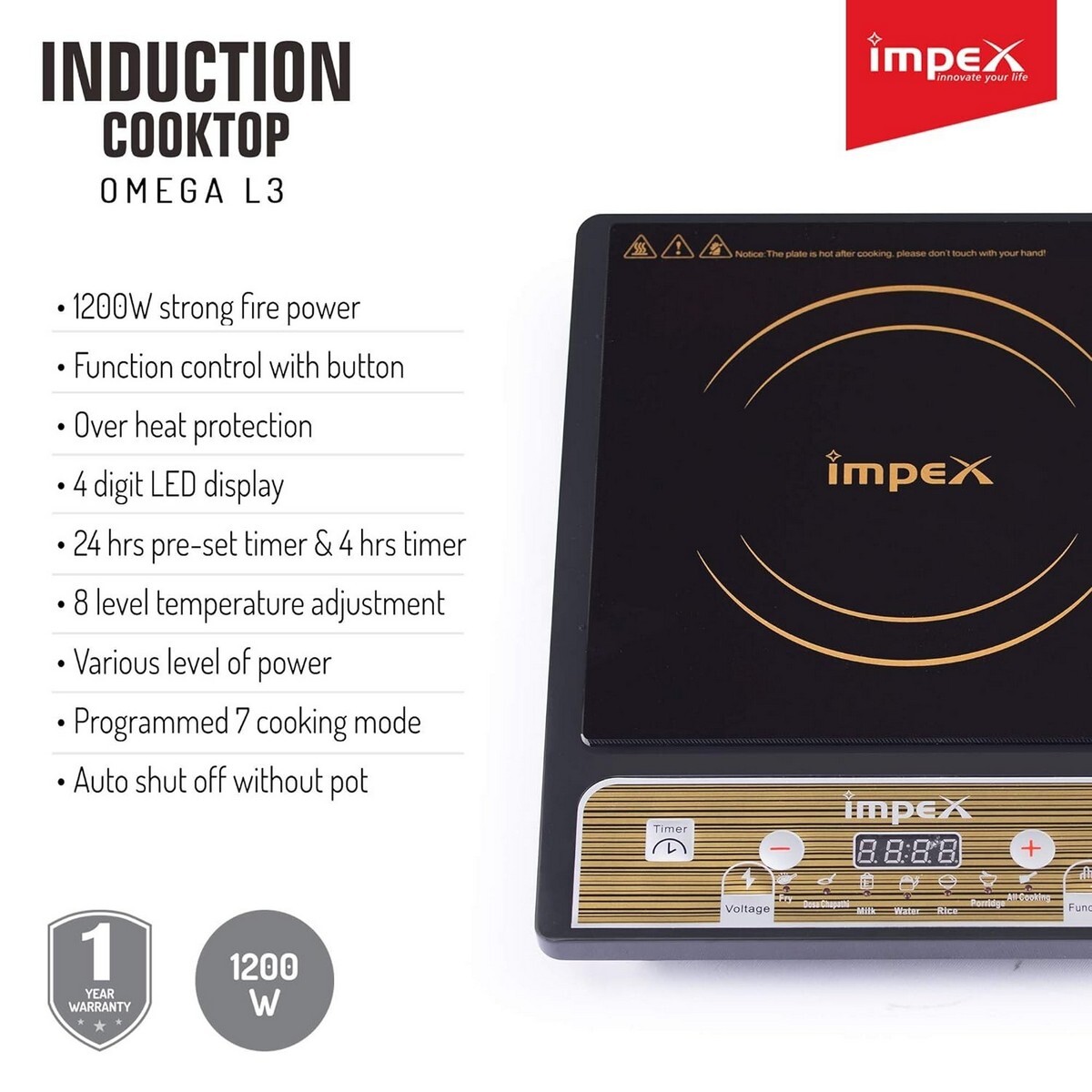 Impex Induction Cooktop Omega L3