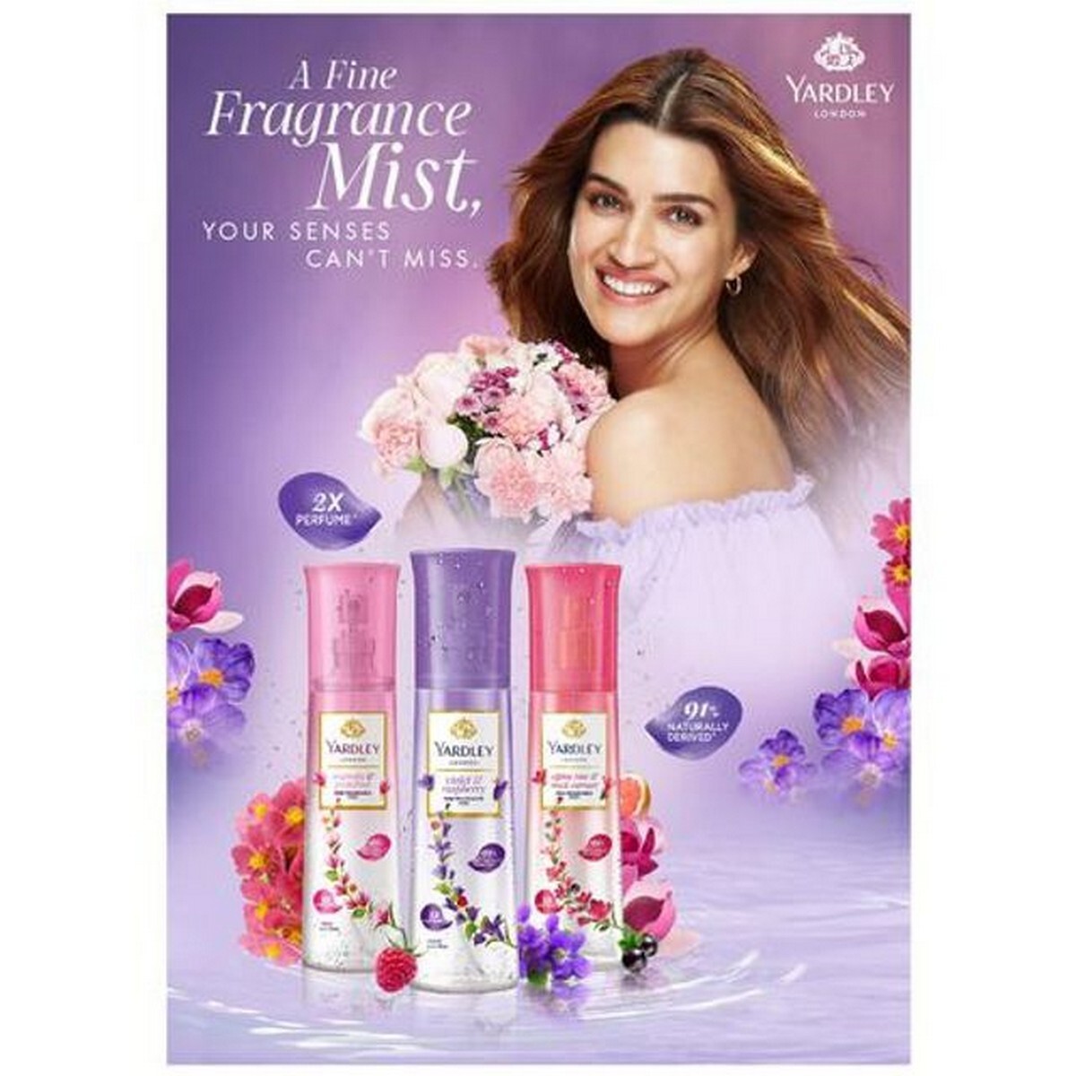 Yardley London Fine Fragrance Mist - Violet & Raspberry, 140Ml
