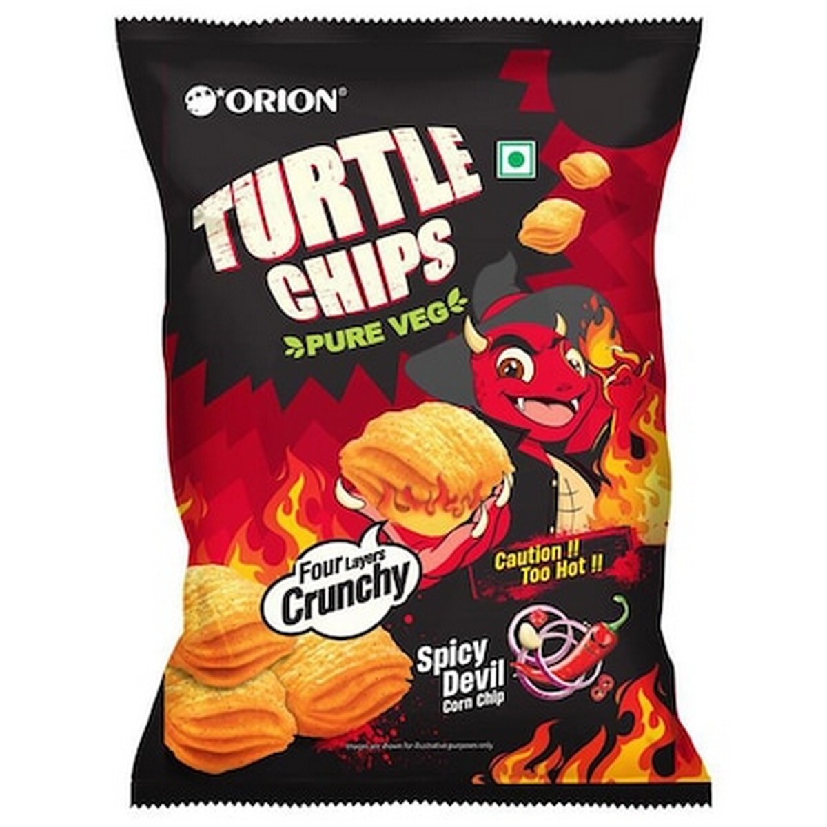 Orion Spicy Devil Corn Turtle Chip 70Gm