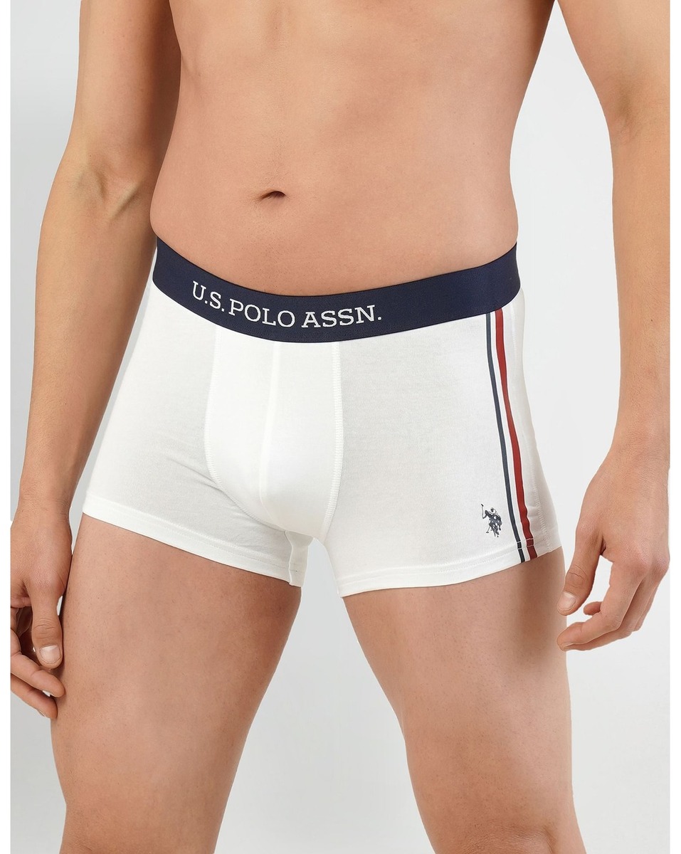 US POLO Mens Trunk ET001 Solid W/Sgn White, Medium