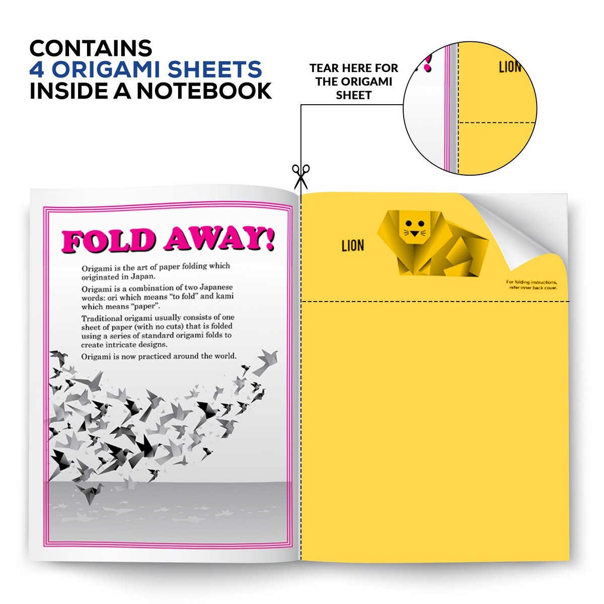 Classmate Origami Notebook Unruled 120Pg-2660006 Assorted Colour & Design