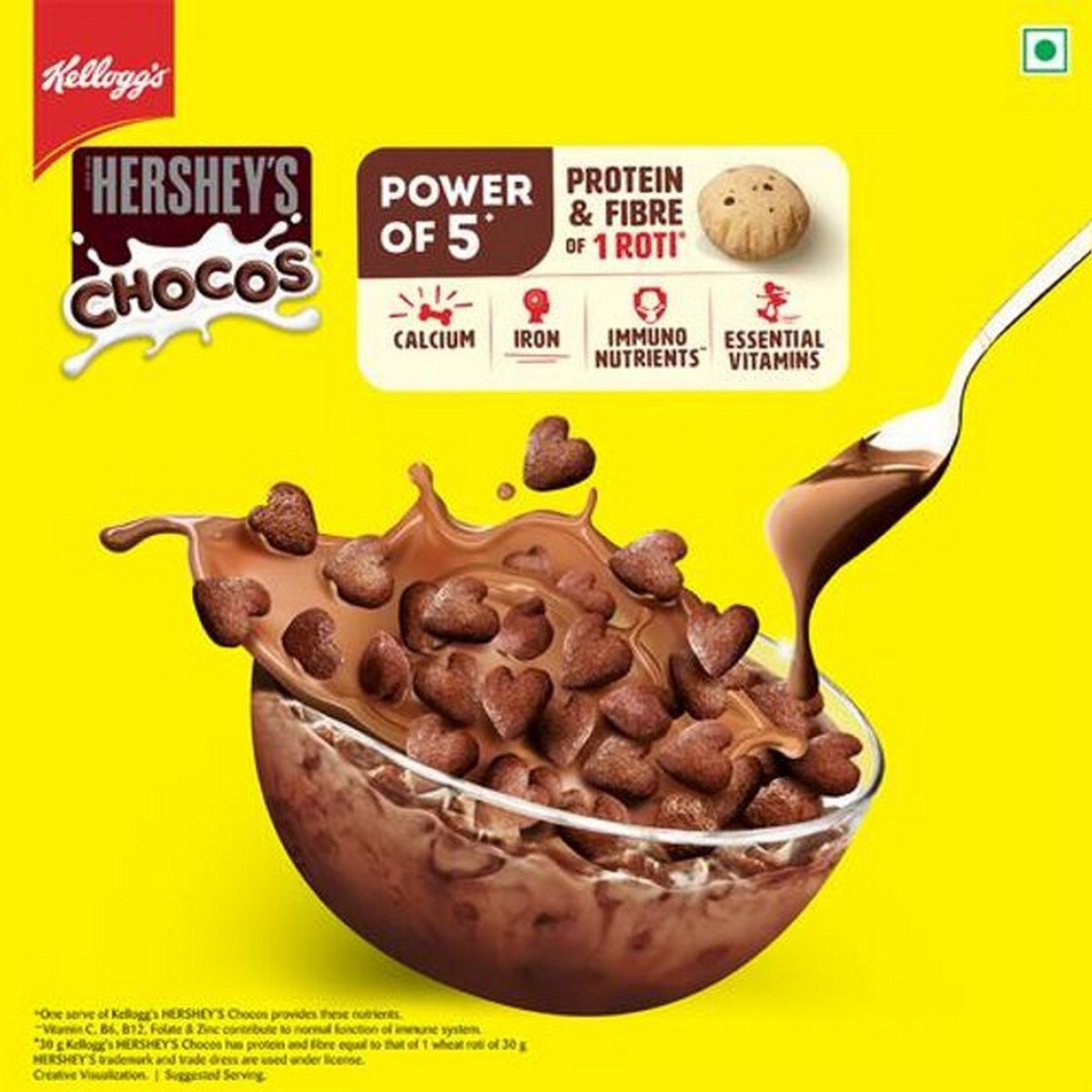 Kellogg'S Hershey'S Chocos - Chocolatey Breakfast Cereal For Kids, 325 G