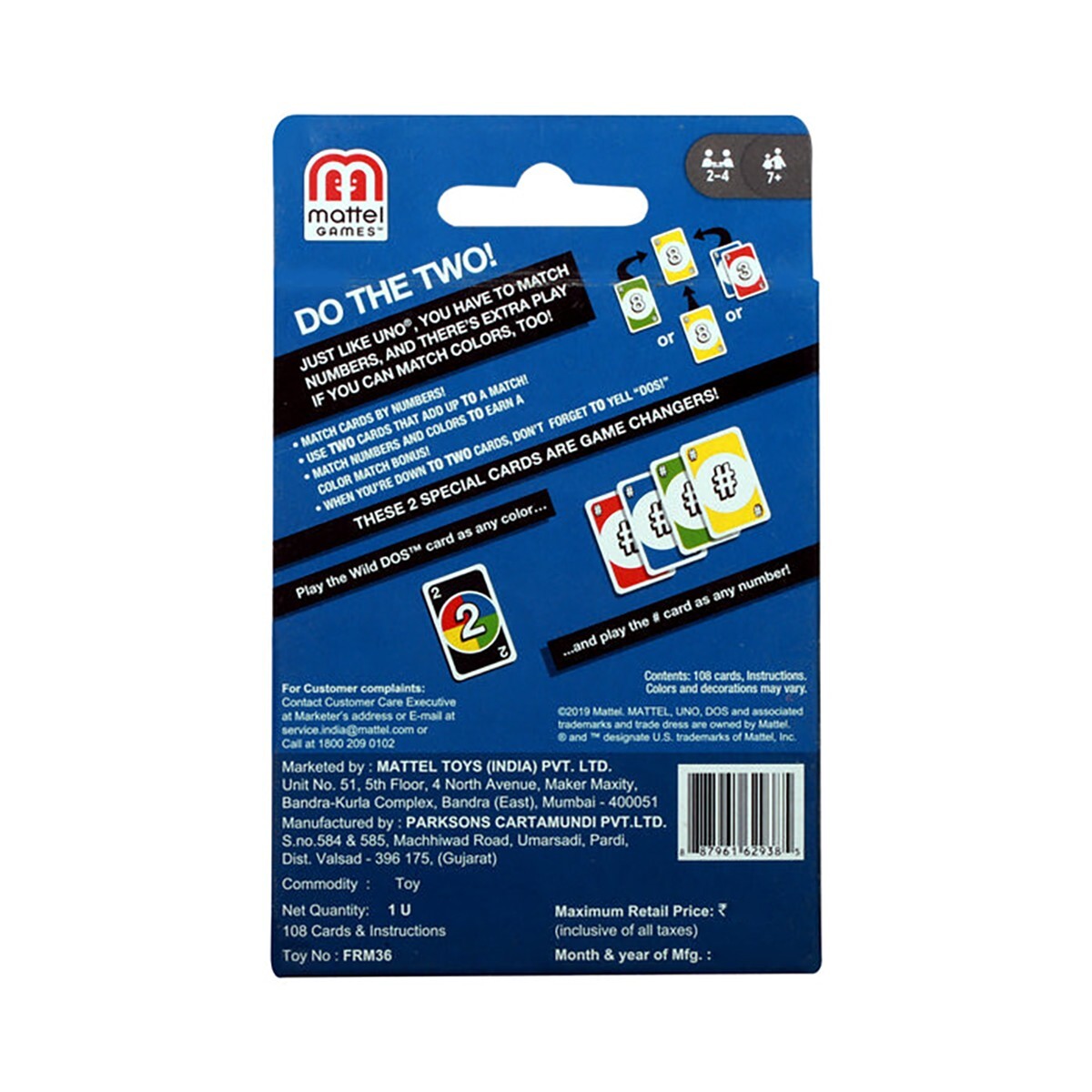 Mattel Uno Dos Card Game-FRM36