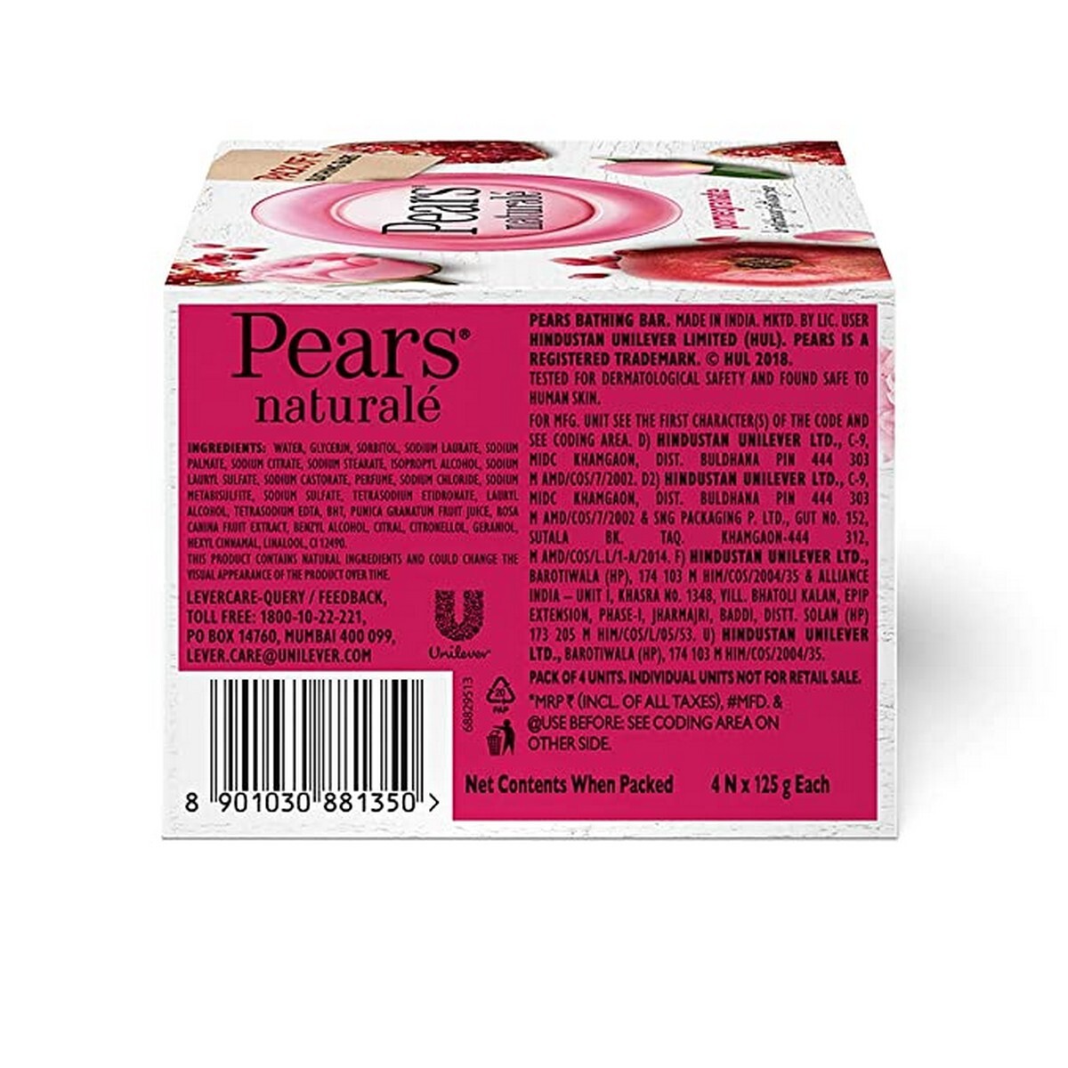 Pears Naturale Pomegranate 125g 4s