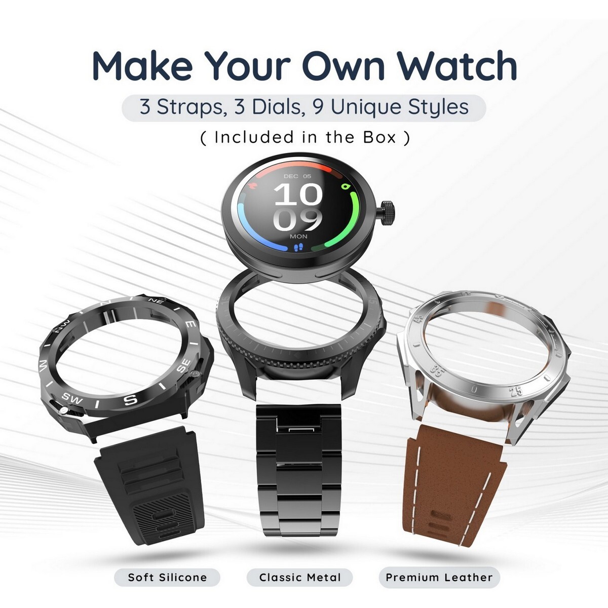 Pebble Smart Watch Revolve 3 In1(Multicolor Strap, Free Size)