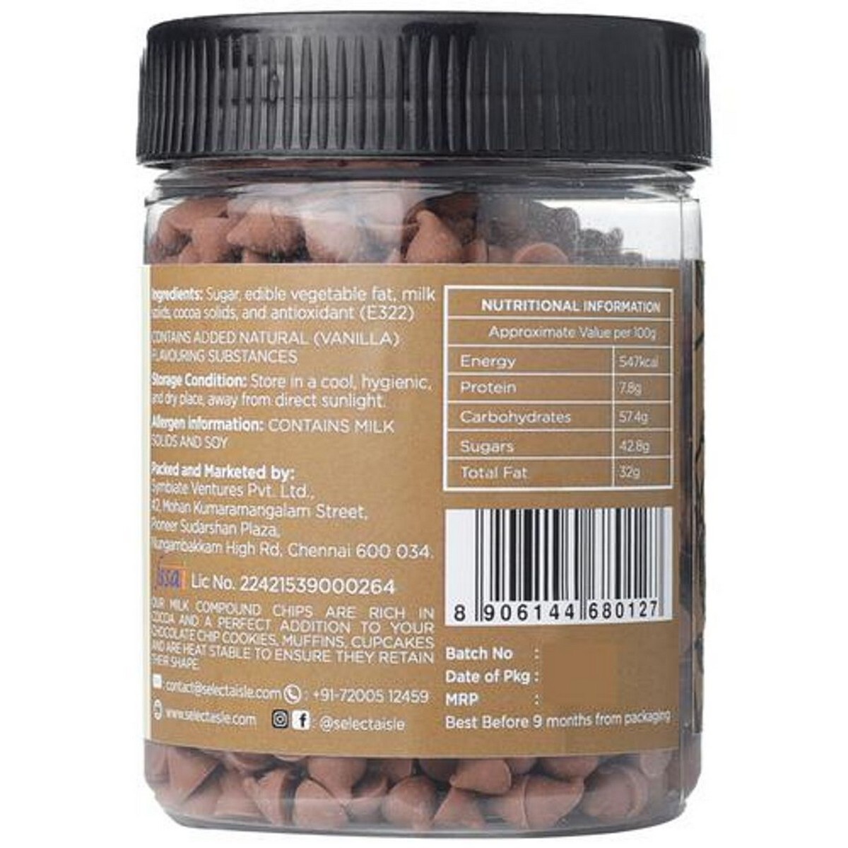 The Select Aisle Milk Compound Chocolate Chips 150G