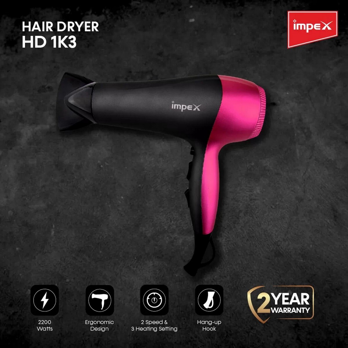 Impex Hair Dryer HD 1K3