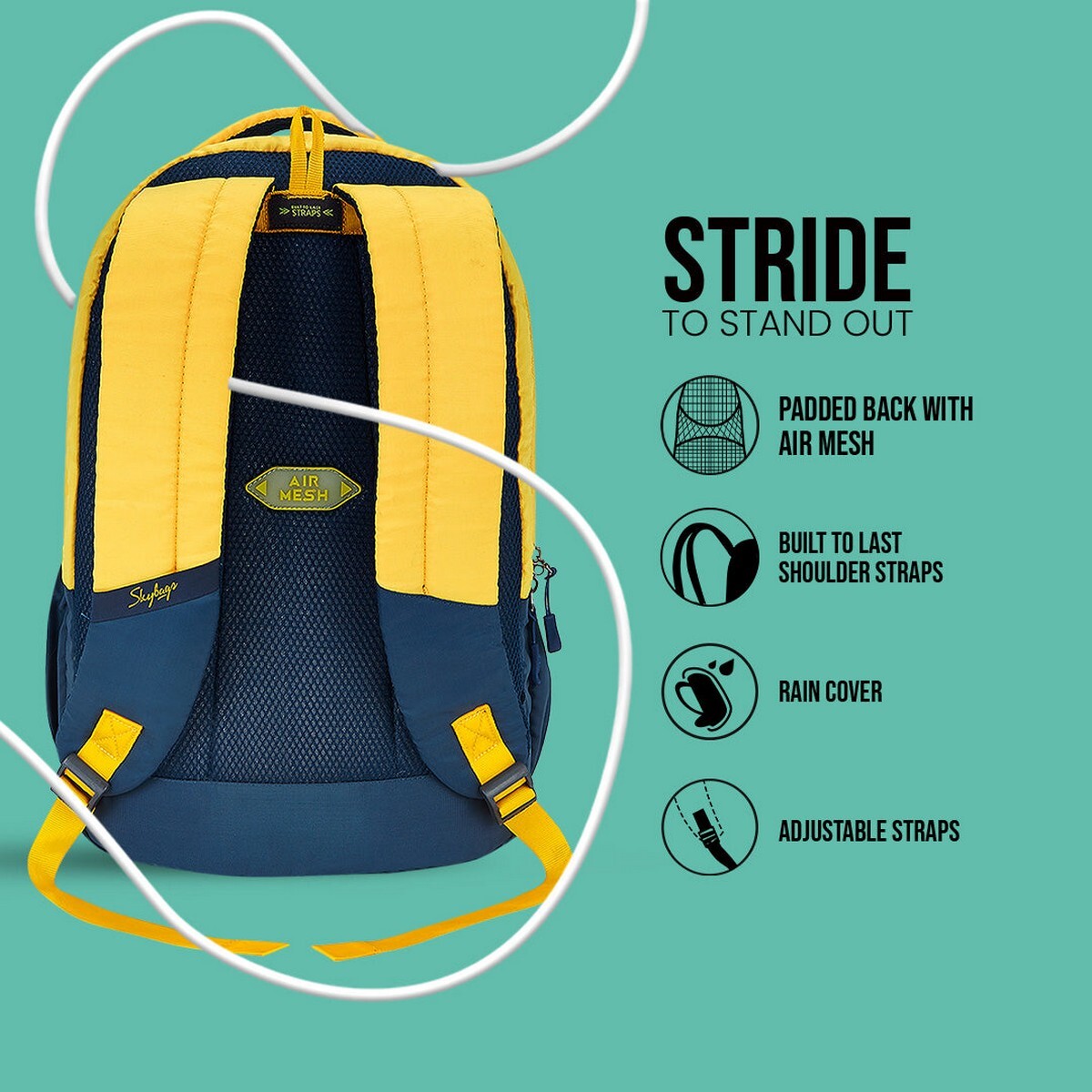 Skybags StridrPro Laptop BackPack05-Yellow