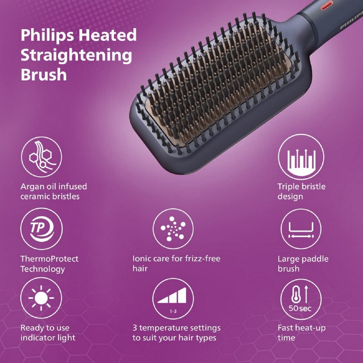 Philips Hair Straightening Brush BHH 885/10