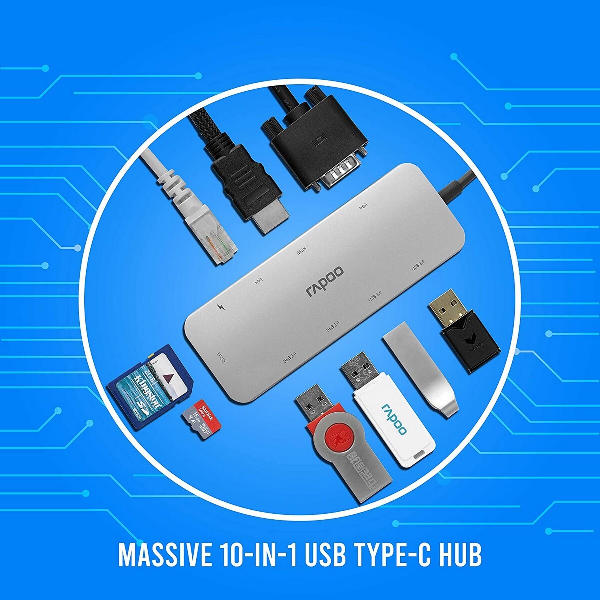 Rapoo USB-C Multi Hub 10-in-1 XD200C