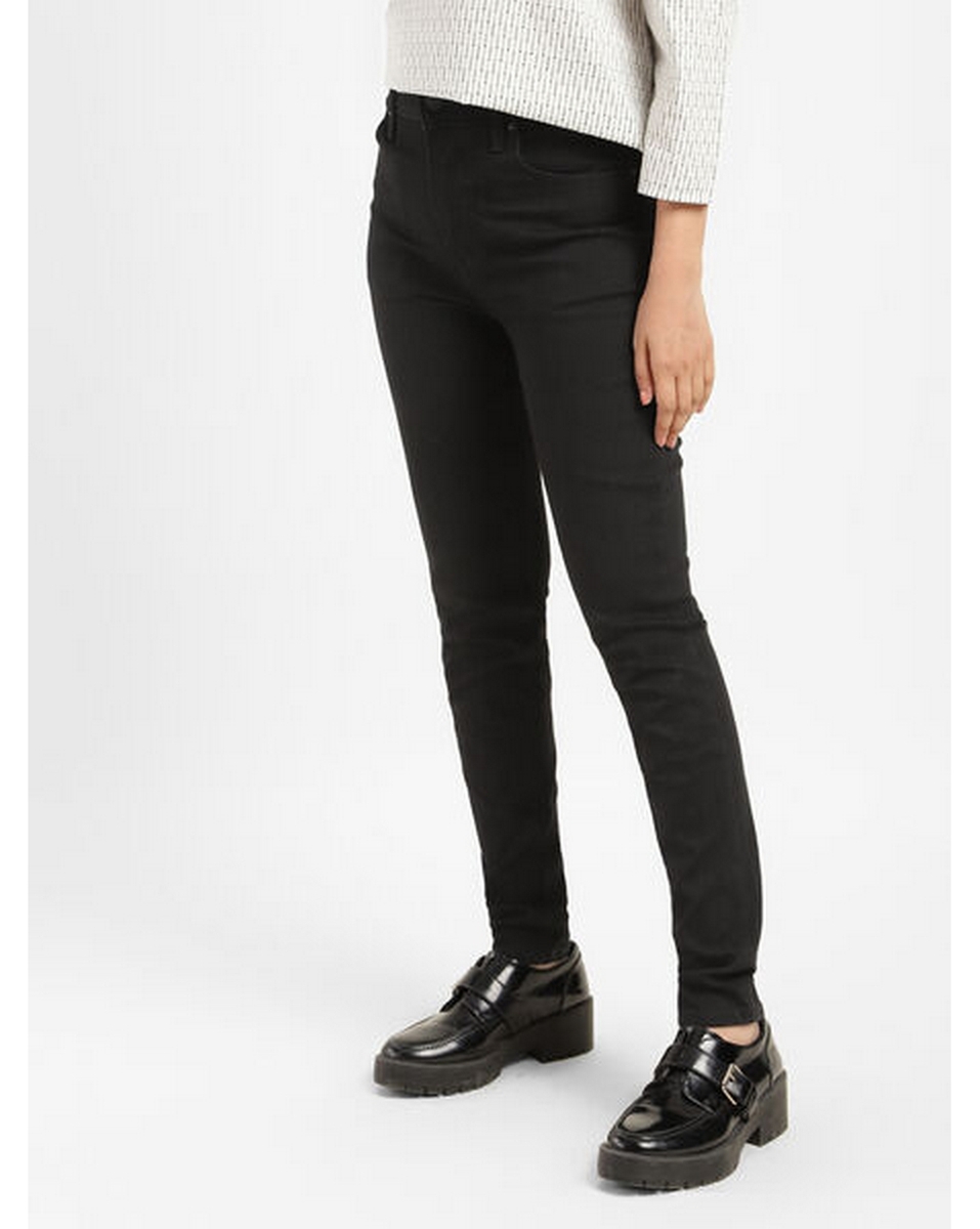 Levis Ladies Solid Flat Black Skinny Fit Jeans
