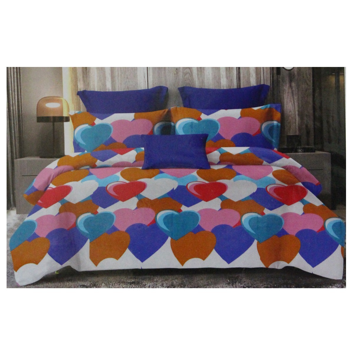 Home Well Queen Size Multicolour Bed Sheet , Set Of 3